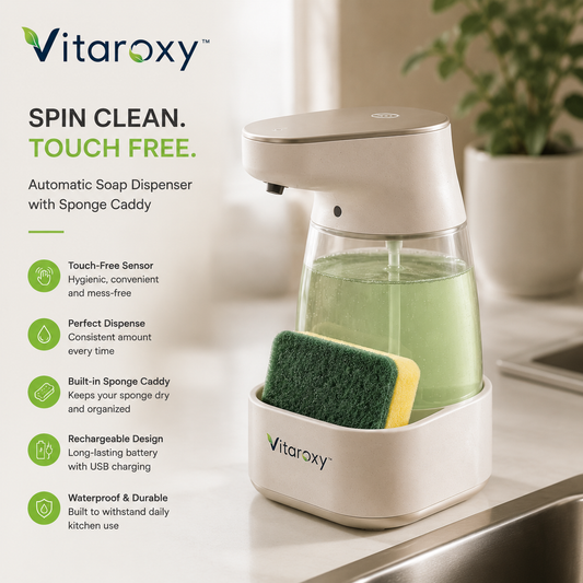 Vitaroxy™ Touch-Free Automatic Soap Dispenser with Smart Sponge Organizer